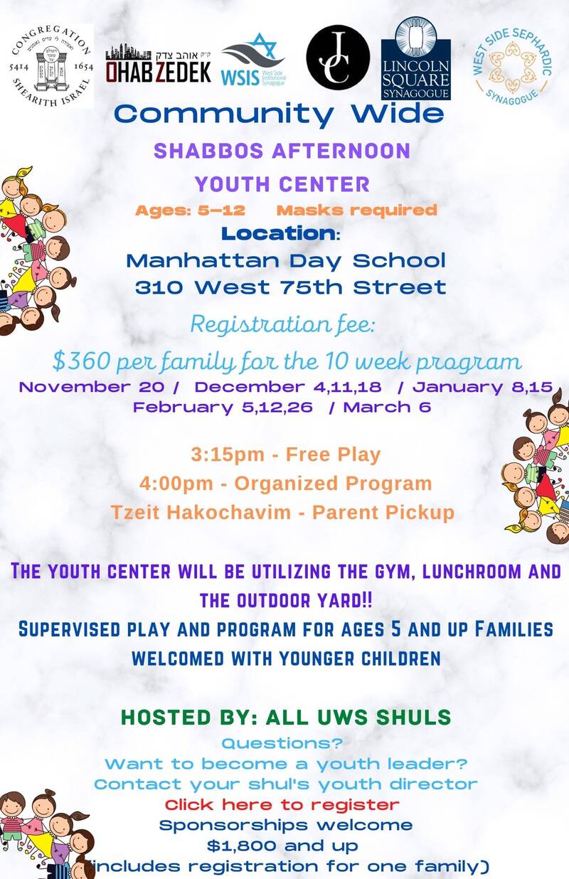 Banner Image for Shabbos afternoon youth center